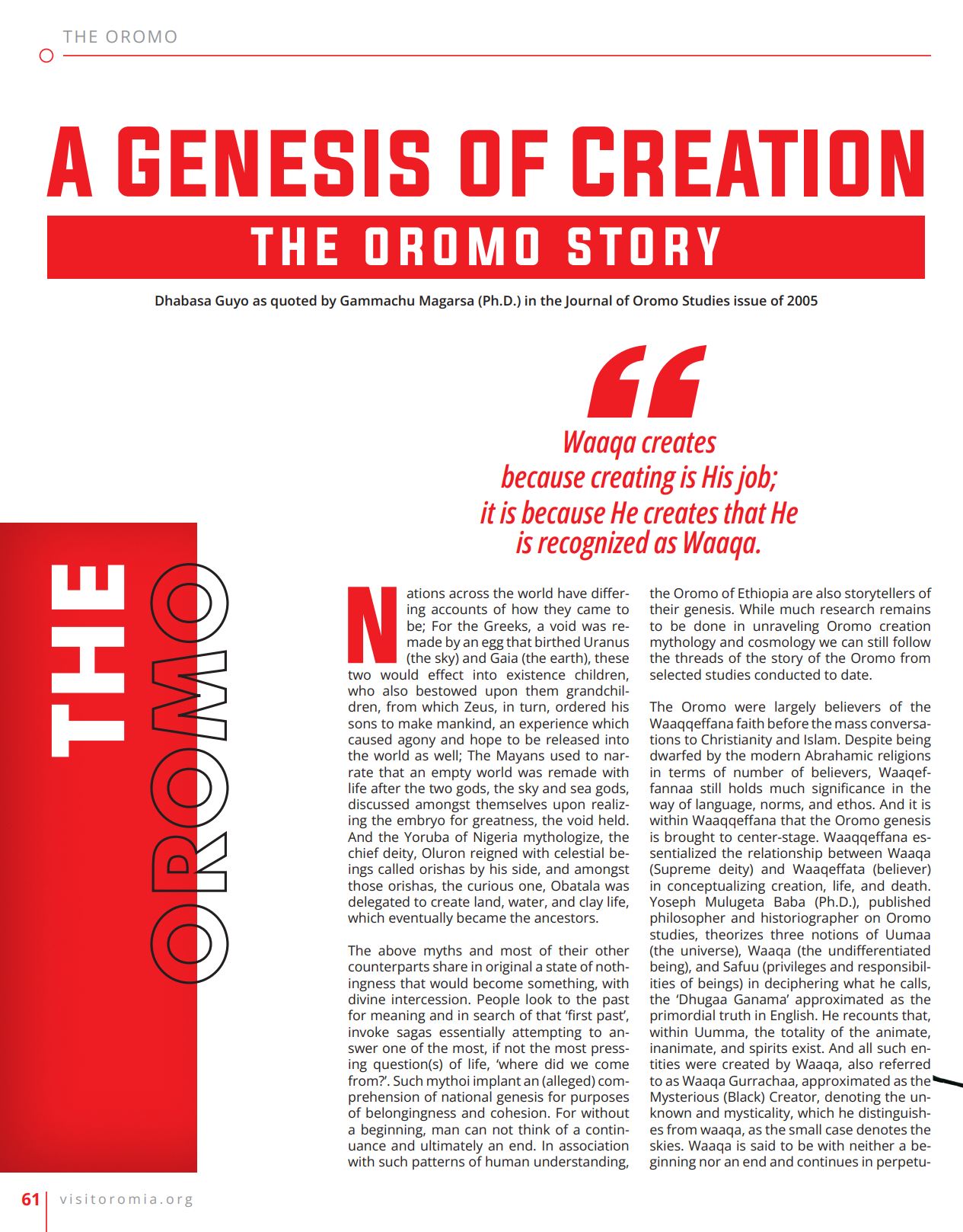 A GENESIS OF CREATION